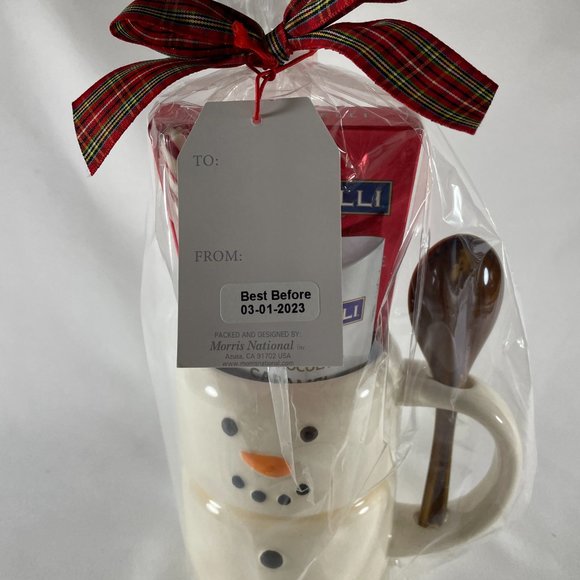 Ceramic Snowman Mug W/Ceramic Spoon & Ghirardelli Chocolate, & Peppermint Stick - Picture 7 of 9